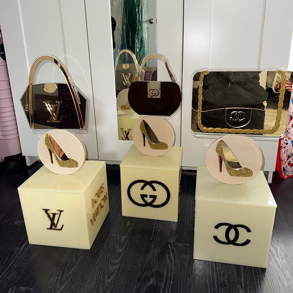 Custom Made Centerpieces for a designer themed party.